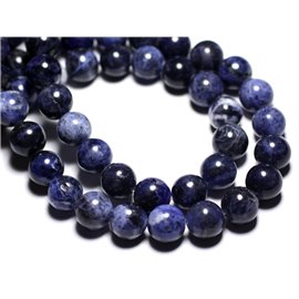 Fil 39cm 32pc env - Perles de Pierre - Sodalite Boules 12mm 