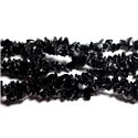 Fil 89cm 280pc env - Perles de Pierre - Obsidienne Rocailles Chips 5-10mm 