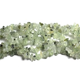 Filo 89 cm circa 300 pz - Perline di pietra - Chip di Phrenite Rocailles 5-10 mm 