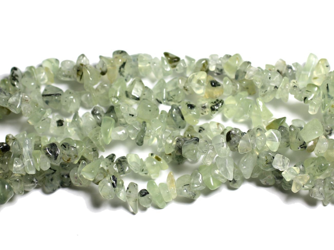 Fil 89cm 300pc env - Perles de Pierre - Phrénite Rocailles Chips 5-10mm 