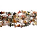 Fil 89cm 270pc env - Perles de Pierre - Quartz Multicolore Rutile Rocailles Chips 5-10mm 