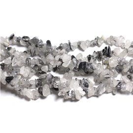 Hilo 89cm 280pc aprox - Cuentas de Piedra - Cuarzo Turmalina Rocailles Chips 5-10mm 