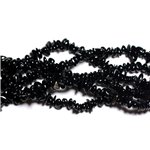 Fil 89cm 300pc env - Perles de Pierre - Tourmaline Noire Rocailles Chips 5-10mm 