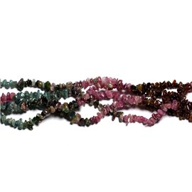 Thread 39cm approx 180pc - Stone Beads - Multicolored Tourmaline Seed Beads Chips 3-6mm 