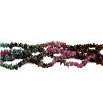 Fil 39cm 180pc env - Perles de Pierre - Tourmaline Multicolore Rocailles Chips 3-6mm 