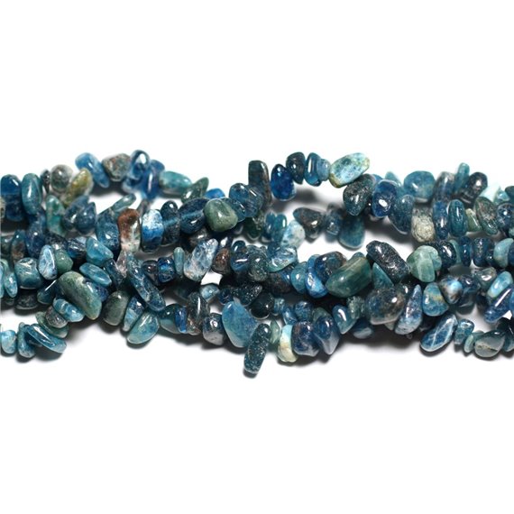 Fil 89cm 290pc env - Perles de Pierre - Apatite Rocailles Chips 5-10mm 