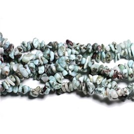 Thread 89cm 340pc approx - Stone beads - Larimar Rocailles Chips 5-10mm 