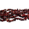 Fil 89cm 280pc env - Perles de Pierre - Jaspe Rouge Poppy Rocailles Chips 5-10mm 