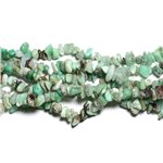 Fil 89cm 270pc env - Perles de Pierre - Chrysoprase Rocailles Chips 5-10mm 