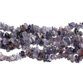 Fil 89cm 340pc env - Perles de Pierre - Iolite Cordiérite Rocailles Chips 5-10mm