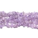 Fil 80cm 220pc env - Perles Pierre - Amethyste claire Rocailles Chips 5-10mm Violet Mauve Lavande