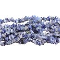 Fil 89cm 240pc env - Perles de Pierre - Aventurine Bleue Rocailles Chips 5-10mm 