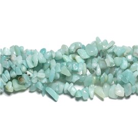 Thread 89cm 210pc approx - Stone Beads - Amazonite Rocailles Chips 5-10mm 