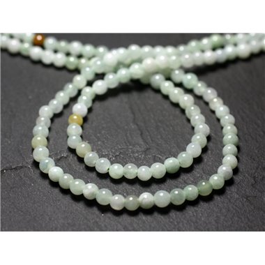 Fil 39cm 100pc env - Perles de Pierre - Jade naturel Birmanie Boules 4mm