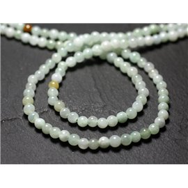 Hilo 39cm aprox 100pc - Cuentas de piedra - Bolas de jade de Birmania naturales 4mm