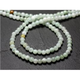 Thread 39cm approx 100pc - Stone Beads - Natural Burma Jade Balls 4mm