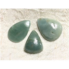 Lot 3 Stone Cabochons - Aquamarine Drops 19-22mm N4 - 4558550082763 