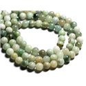 Fil 39cm 50pc env - Perles de Pierre - Jade naturel Birmanie Boules 8mm 