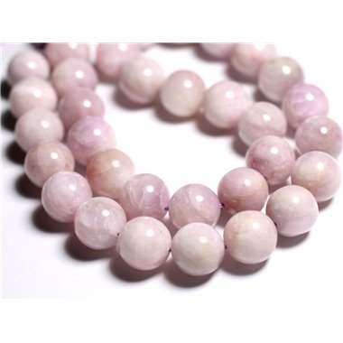 Fil 39cm 33pc env - Perles de Pierre - Kunzite Rose Boules 12mm 