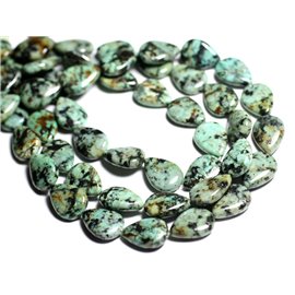 Thread 39cm 29pc approx - Stone Beads - Turquoise Africa Drops 14x10mm 