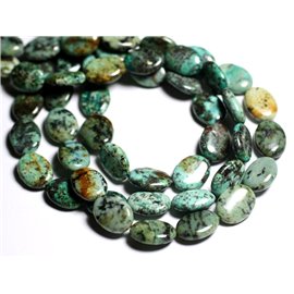 Thread 39cm approx 25pc - Stone Beads - Turquoise Africa Oval 16x12mm 