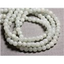 Fil 39cm 68pc env - Perles de Pierre - Jade Boules 6mm Blanc gris clair 