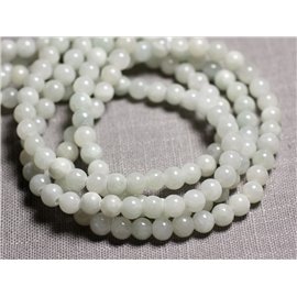 Hilo 39cm 68pc aprox - Cuentas de Piedra - Bolas de Jade 6mm Blanco gris claro 