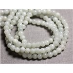 Fil 39cm 68pc env - Perles de Pierre - Jade Boules 6mm Blanc gris clair 