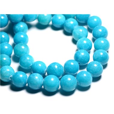 Fil 39cm 28pc env - Perles de Pierre - Jade Boules 14mm Bleu Turquoise 