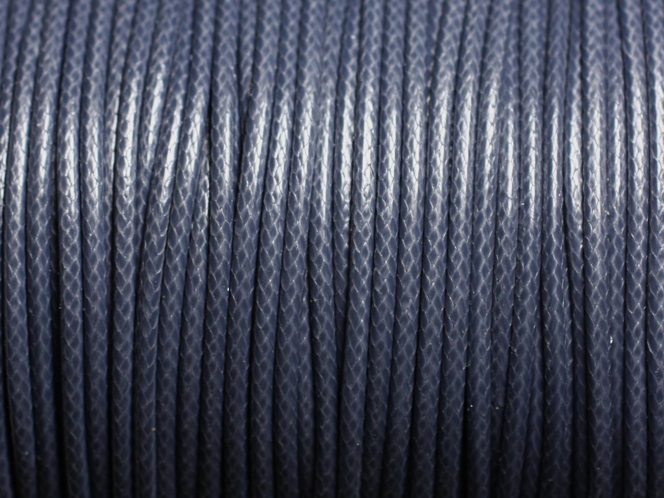 Bobine 90 mètres - Fil Cordon Coton Ciré enduit 2mm Bleu Gris Anthracite 
