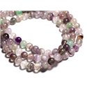 Fil 39cm 48pc env - Perles de Pierre - Fluorite Multicolore Boules 8mm 