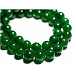 Fil 39cm 32pc env - Perles de Pierre - Jade Boules 12mm Vert Empire 