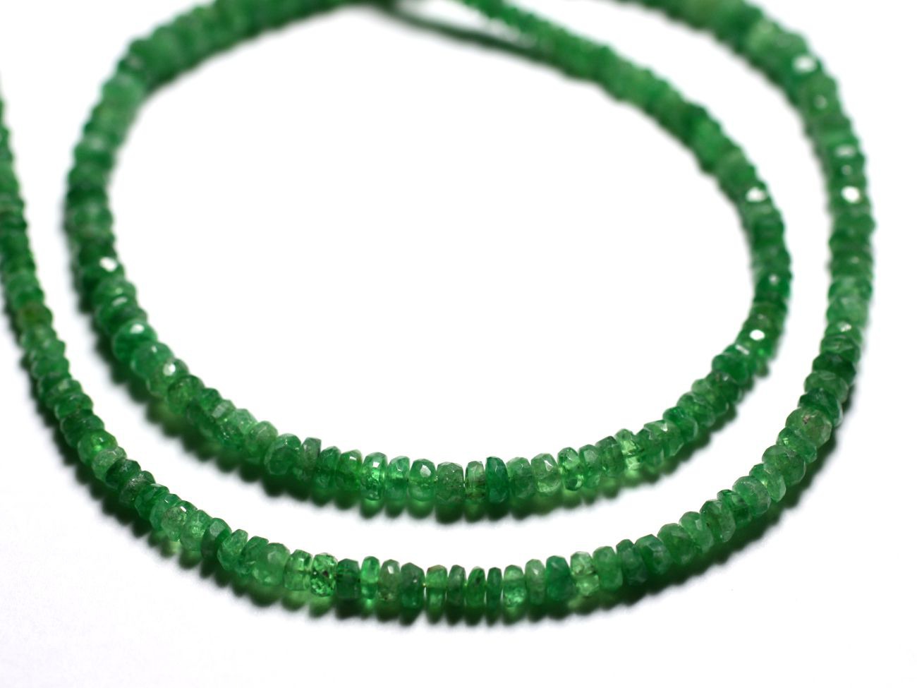 10pc - Perles de Pierre - Grenat Tsavorite Vert Rondelles Facettées 2-5mm - 4558550090553