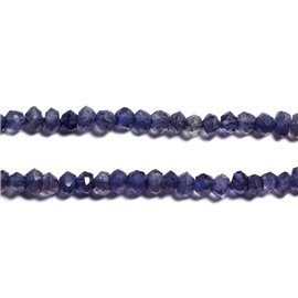 Filo 33 cm 140 pz circa - Perline di pietra - Rondelle sfaccettate in cordierite iolite 3x2 mm - 4558550090867