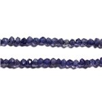 Fil 33cm 140pc env - Perles Pierre - Iolite Cordiérite Rondelles Facettées 2-5mm Bleu Violet gris indigo