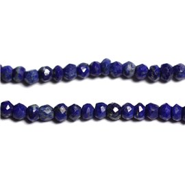 10 Stück - Steinperlen - Lapislazuli facettierte Rondellen 3x2mm - 4558550090355 