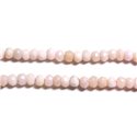Fil 34cm 120pc env - Perles Pierre - Opale Rose Rondelles Facettées 3-4mm rose clair poudre pastel