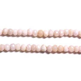 Fil 34cm 120pc env - Perles Pierre - Opale Rose Rondelles Facettées 3-4mm rose clair poudre pastel