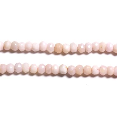 10pc - Perles Pierre - Opale Rose Rondelles Facettées 3-4mm rose clair poudre pastel - 4558550090294