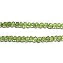 Fil 33cm 135pc env - Perles Pierre - Péridot Rondelles Facettées 2-4mm vert clair anis transparent