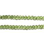 Fil 33cm 135pc env - Perles Pierre - Péridot Rondelles Facettées 2-4mm vert clair anis transparent