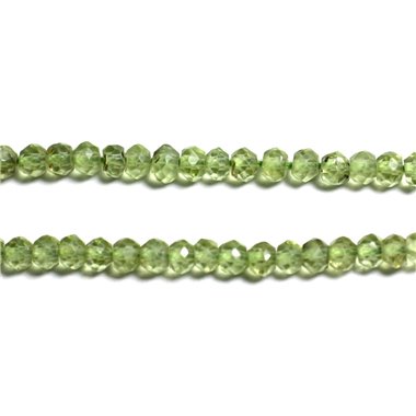 10pc - Perles Pierre - Péridot Rondelles Facettées 2-4mm vert clair anis transparent - 4558550090270