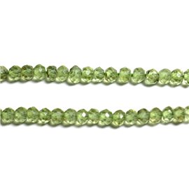 10pc - Perline di pietra - Rondelle sfaccettate peridot 3x2mm - 4558550090270 