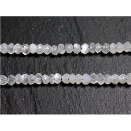 10pc - Stone Beads - Oriental Moonstone Faceted Rondelles 3x2mm - 4558550090317 