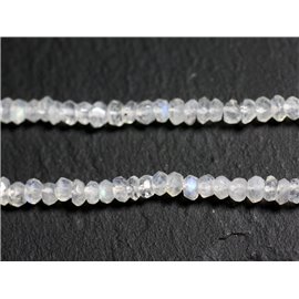 Hilo 155pc aprox. - Cuentas de piedra - Rondelles facetados Rainbow Moonstone 3x2mm - 4558550090997 