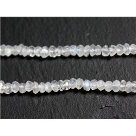 Thread 155pc approx - Stone Beads - Rainbow Moonstone Faceted Rondelles 3x2mm - 4558550090997 