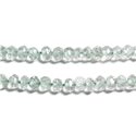 Fil 32cm 150pc env - Perles Pierre - Améthyste Verte Prasiolite Rondelles Facettées 2-3mm Vert clair Menthe Pastel