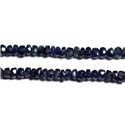 Fil 45cm 275pc env - Perles Pierre - Saphir Rondelles Facettées dégradé 2-4mm bleu nuit noir