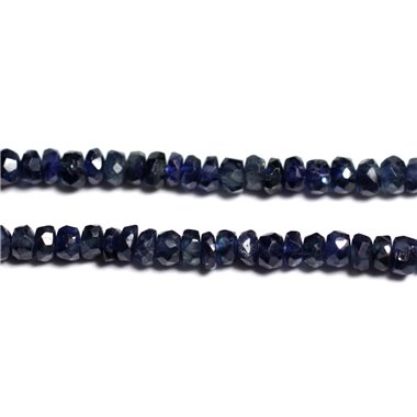 Fil 45cm 275pc env - Perles Pierre - Saphir Rondelles Facettées dégradé 2-4mm bleu nuit noir