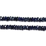 10pc - Perles Pierre - Saphir Rondelles Facettées 2-4mm bleu nuit noir - 4558550090508